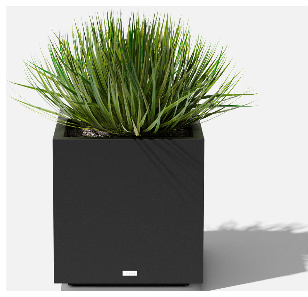Veradek Block Series Cube Planter, Black, Medium