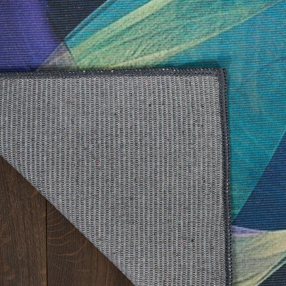 Nourison Nourison Washables 8' x 10' Blue Multicolor Modern Indoor Rug