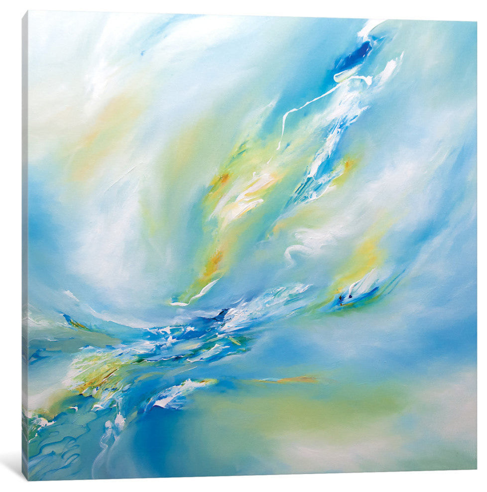 "Blue Flush" by JA Art Canvas Print, 18"x18"