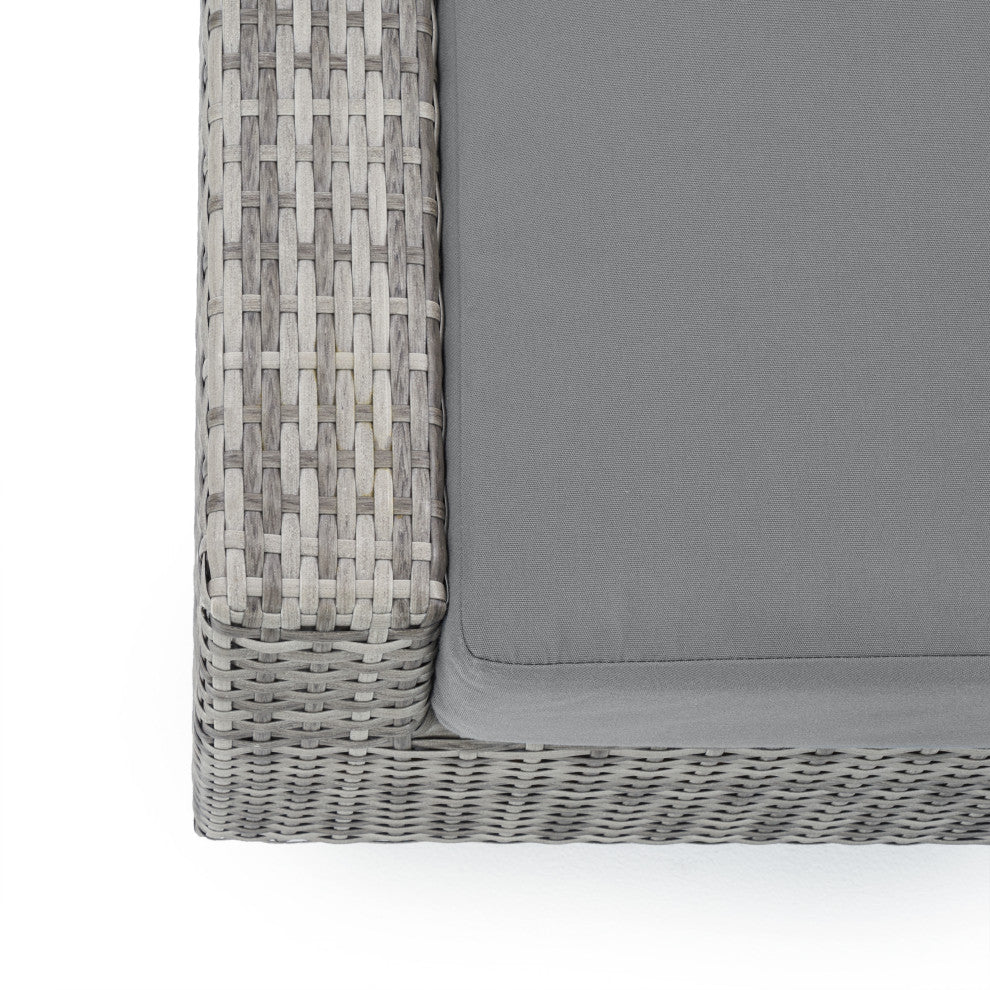 Cannes 6 Piece Sunbrella Outdoor Love and Club Seating Set, Charcoal Gray