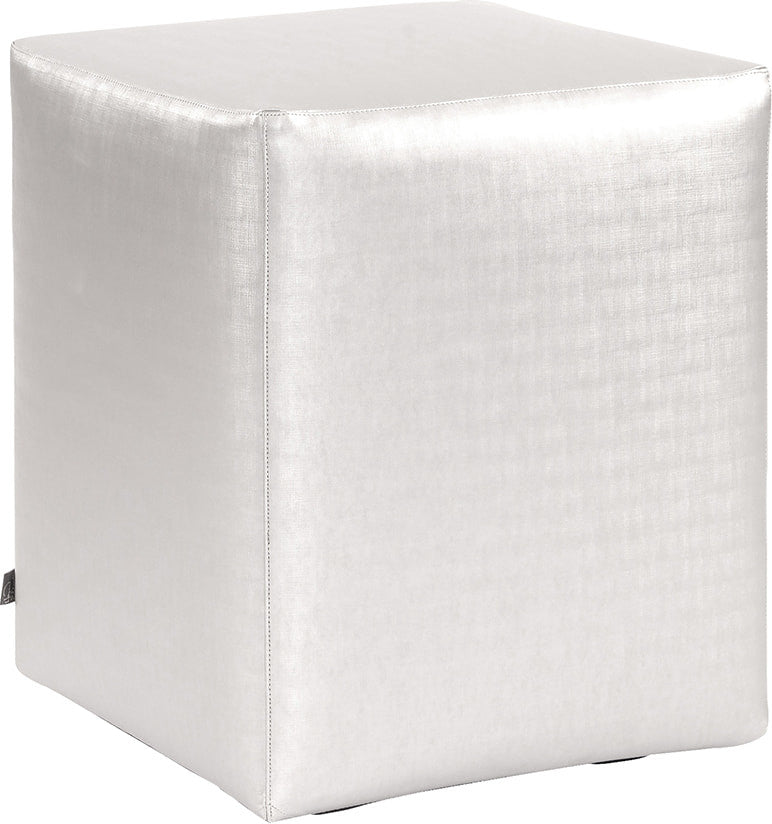 Universal Cube Ottoman With Slipcover, Luxe Mercury