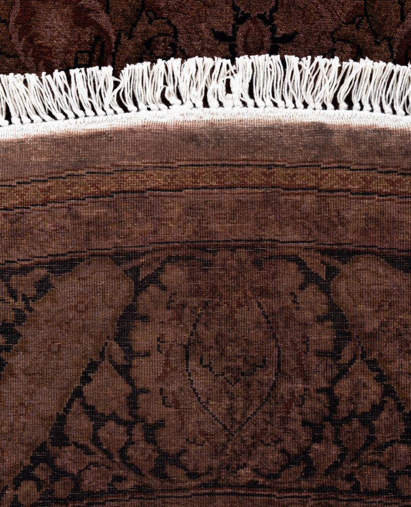 Overdyed One-of-a-Kind Hand-Knotted Area Rug Brown, 6' 1" x 6' 1"