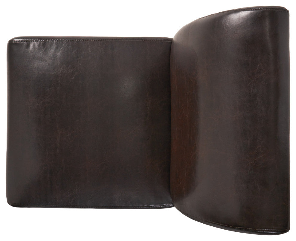 GDF Studio Brakar Brown Leather Armless Chair