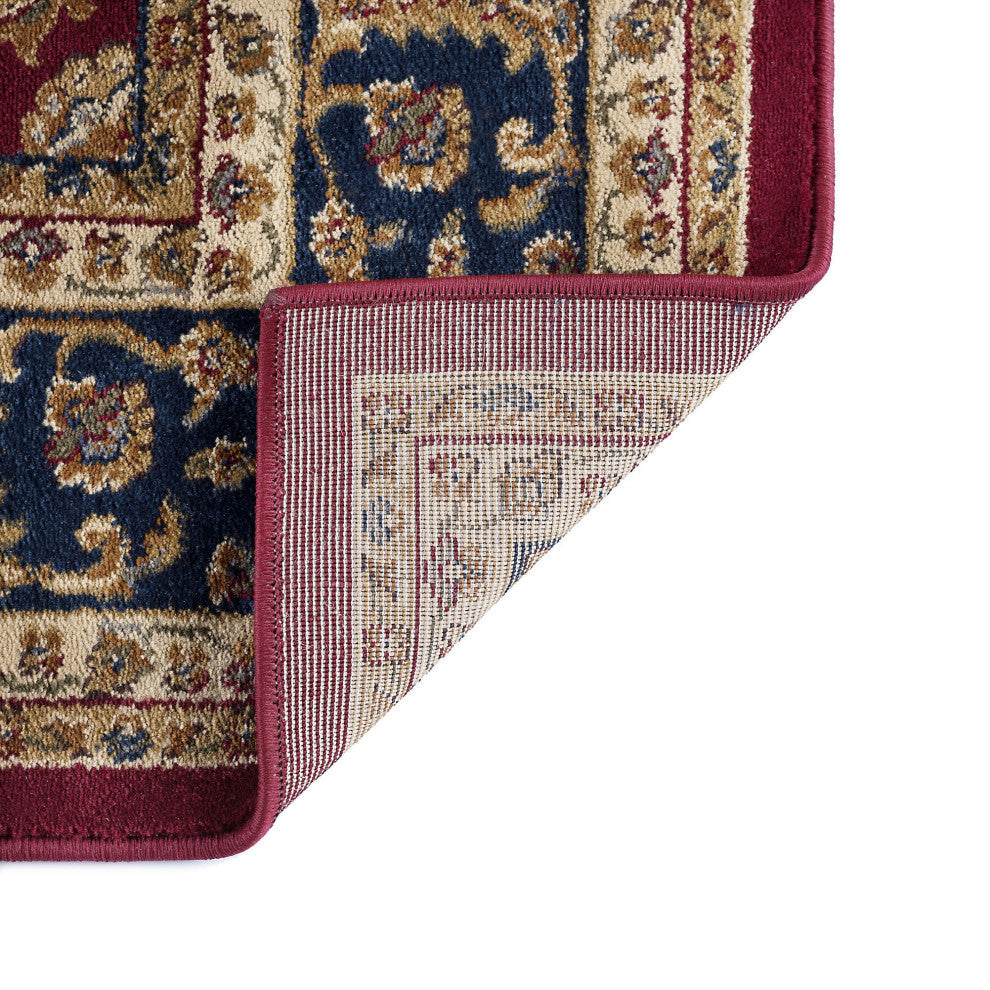 Sariya Transitional Oriental Red Rectangle Area Rug, 8'x10'