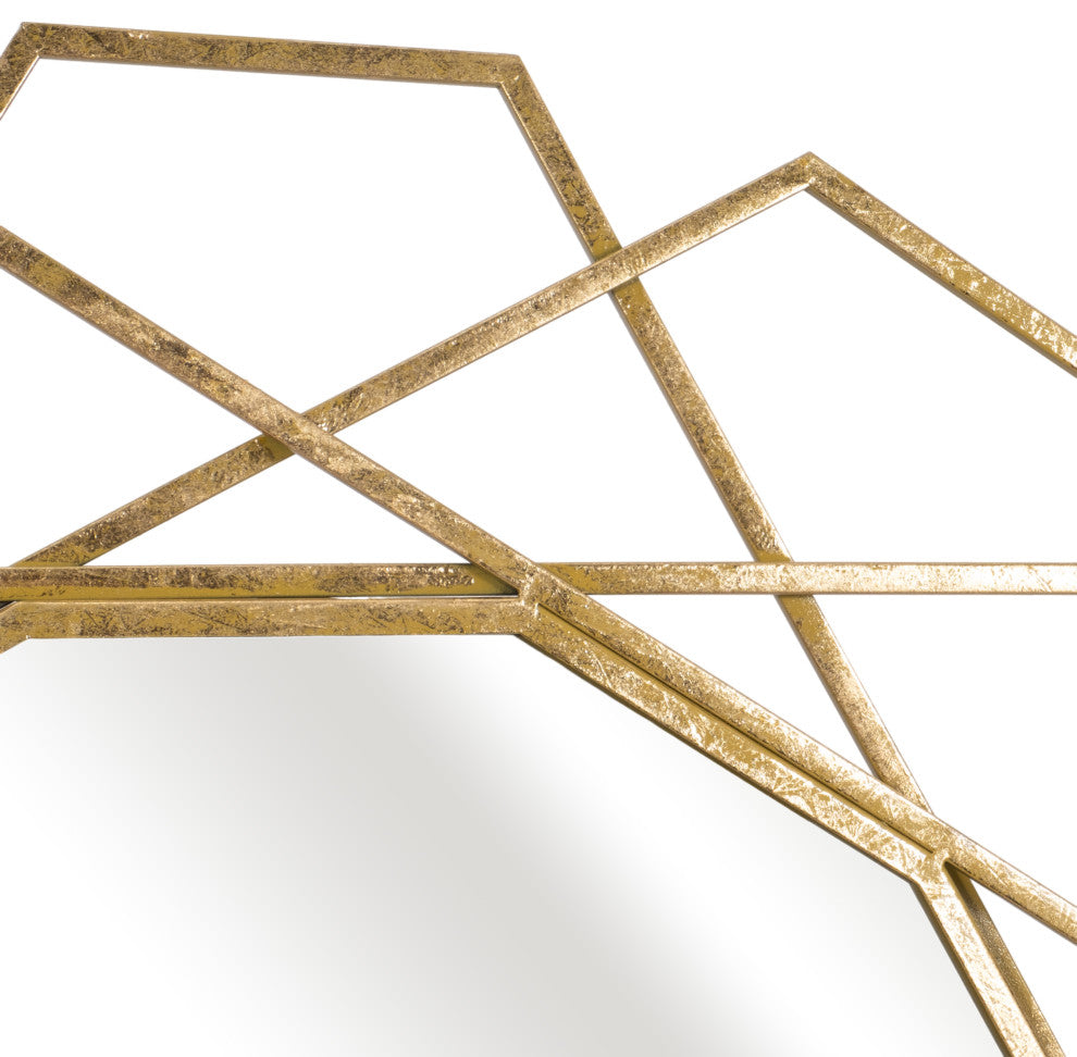 Metal 35" Geometric Mirror, Gold