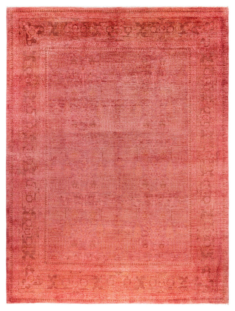 Overdyed One-of-a-Kind Hand-Knotted Area Rug Pink, 9' 1" x 11' 10"