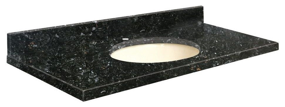 Quartz 31"x19" Vanity Top, Single Faucet Hole, Interlude, Biscuit Bowl
