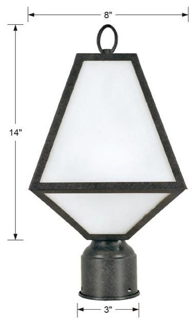 Glacier 1 Light Outdoor Lantern Post in Black Charcoal