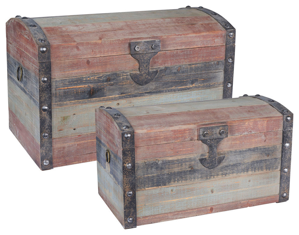 Wooden Storage Trunk Set