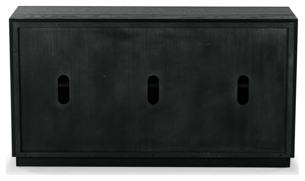 Safavieh Couture Shelbie 3 Door Reeded Sideboard, Black