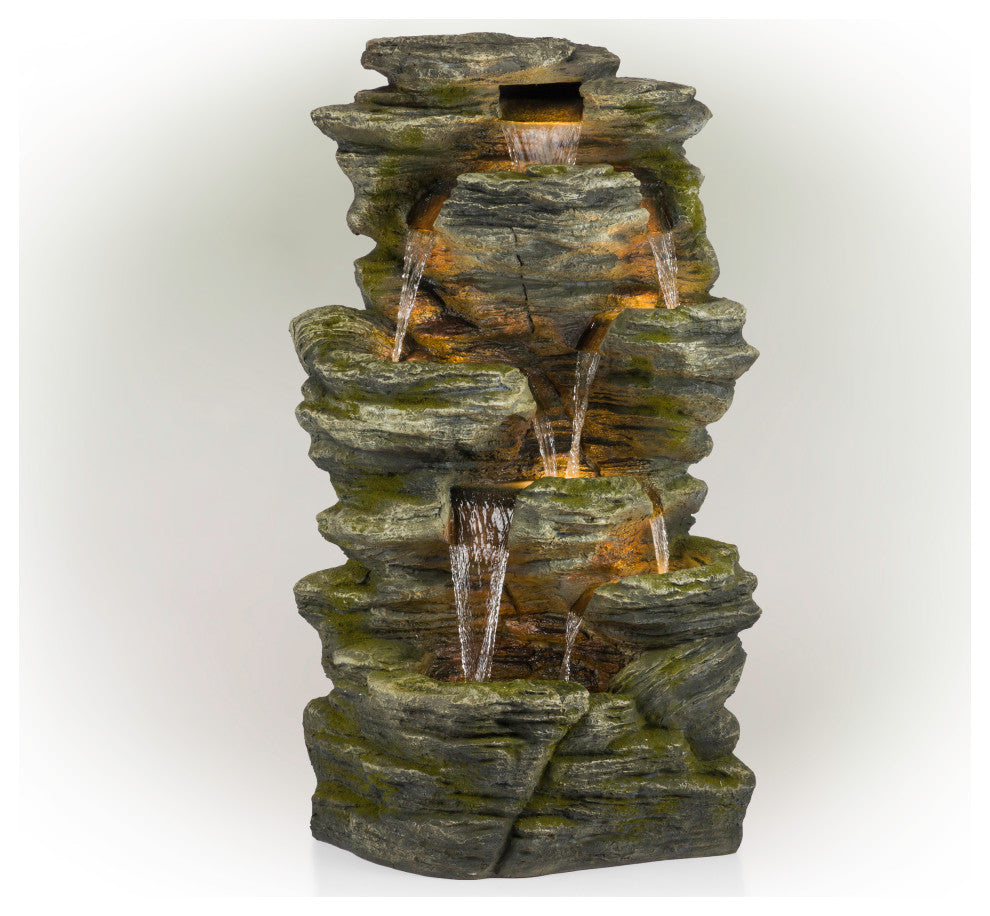 Rock Fountain with LED Lights