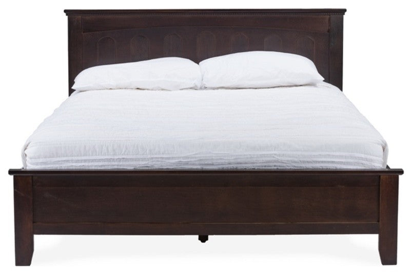 Baxton Studio Spuma Wood Twin Panel Bed in Cappuccino