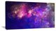 Clear Purple Starry Fractal Sky, Oversized Abstract Canvas Art Print, 60x28