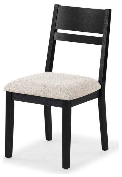 Safavieh Couture Bellalexa Wood Dining Chair, Black/Light Grey