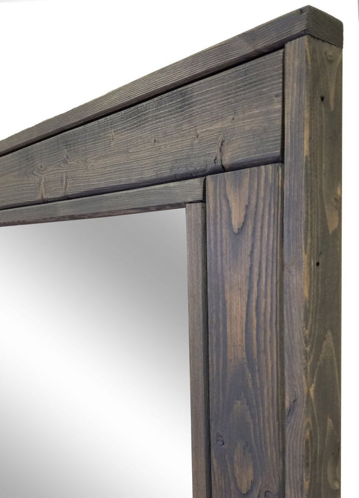 Herringbone Stained Vanity Mirror, Classic Gray, 30"x42", Vertical