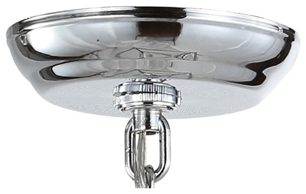 Pagoda Lantern Metal LED Pendant, Chrome, 16"