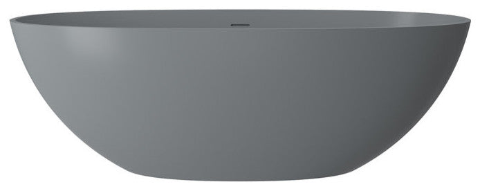 65in Solid Surface Freestanding Bathtub in Matte Black, Matte Grey
