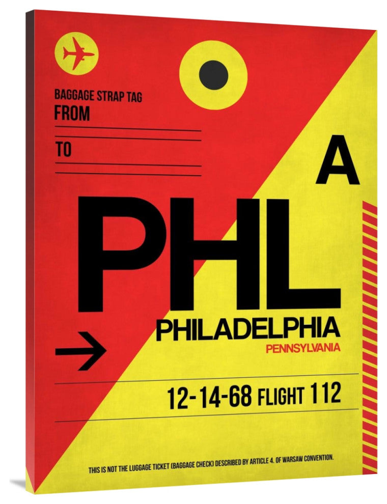 "PHL Philadelphia Luggage Tag 2" Fine Art Print