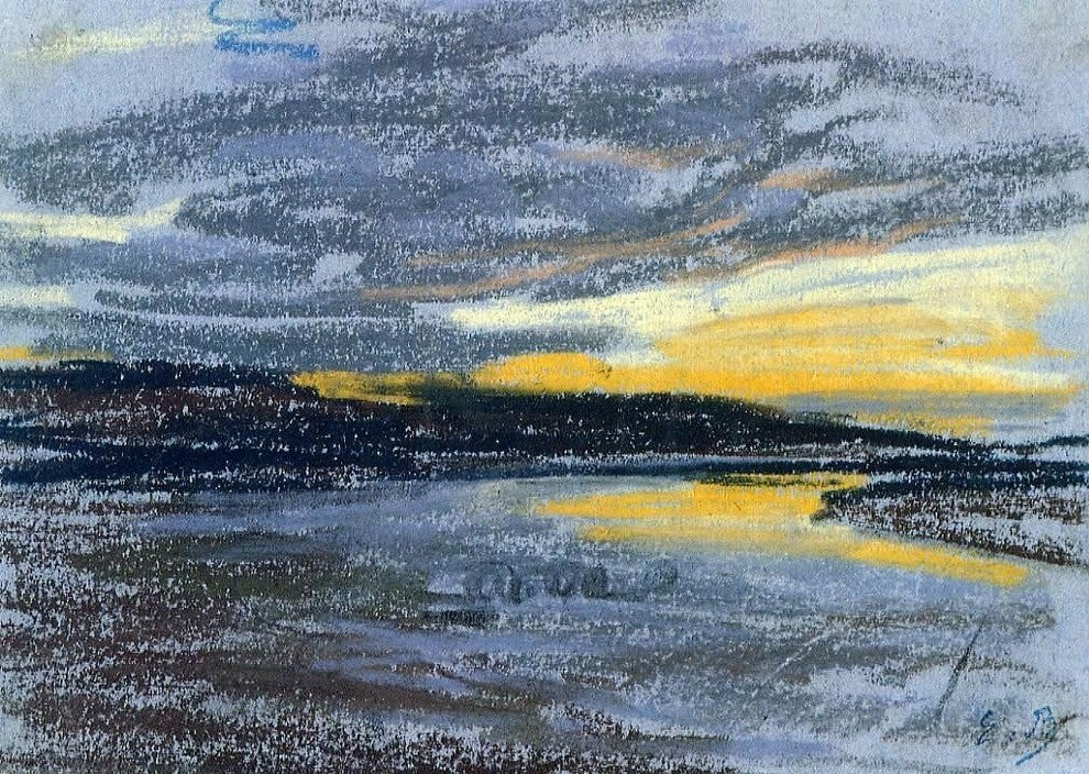 Eugene-Louis Boudin Sunset Premium Canvas Print