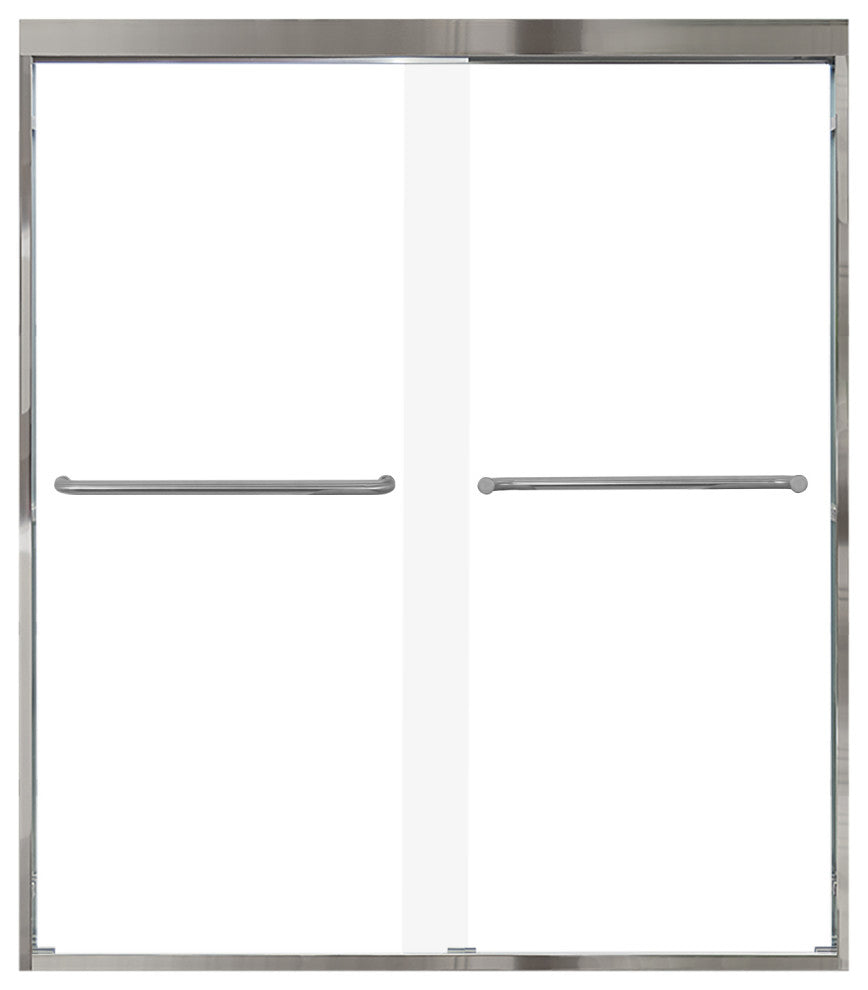Frederick 59 in. W x 70 in. H Shower Door in Polished Chrome with Clear Glass