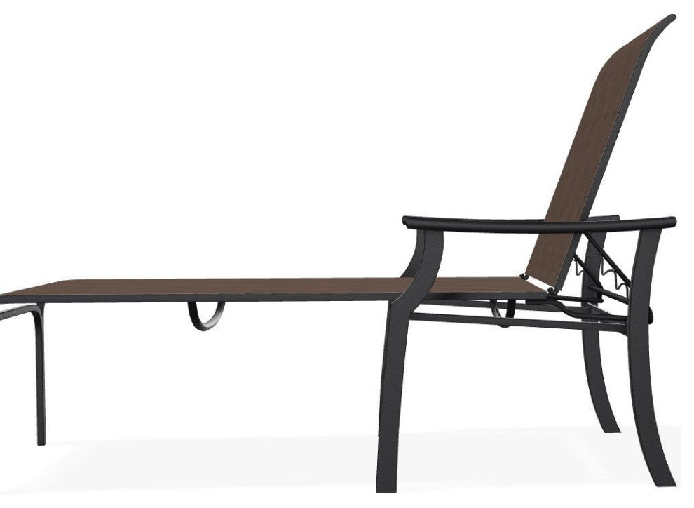 St. Catherine Sling 4-Position Outdoor Chaise Lounge, Mocha/Black