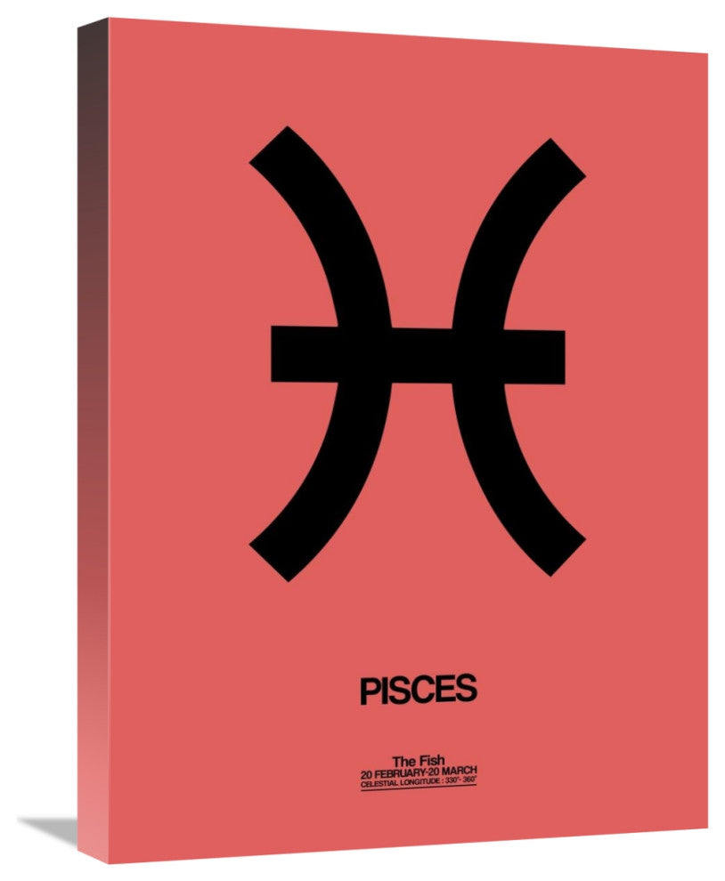 "Pisces Zodiac Sign Black" Fine Art Print