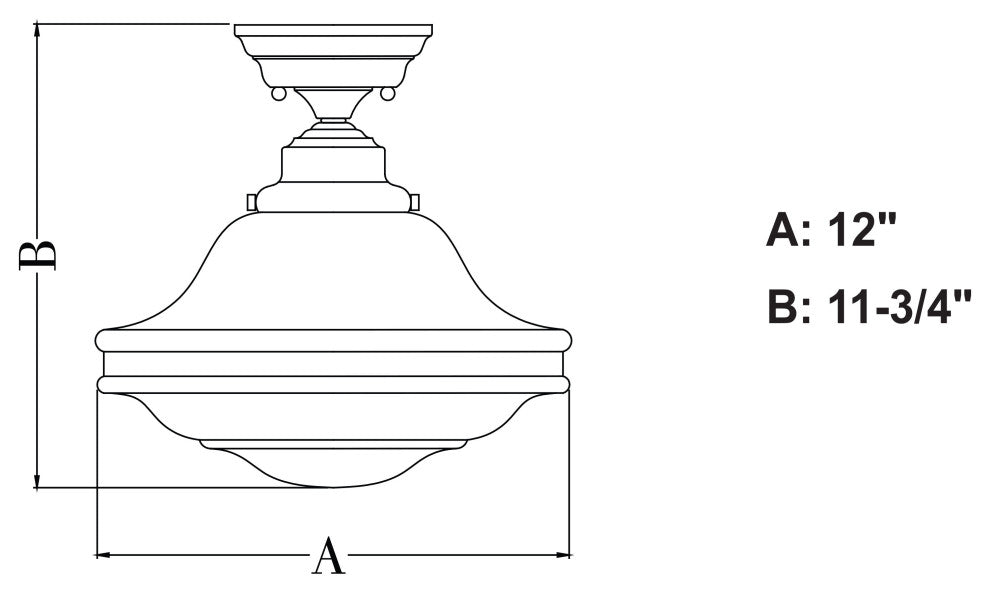 Huntley 12" 1 Light Semi-Flush Natural Brass