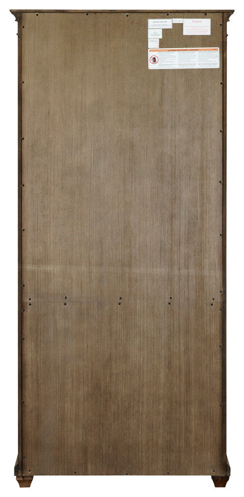 Traditional Wood Bookcase With Doors Fully Assembled Brown