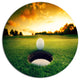 Golf Ball Near Hole, Landscape Disc Metal Wall Art, 36"