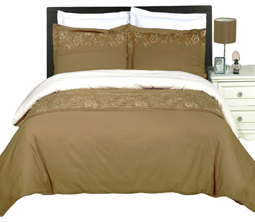 Geneva 100% Cotton Duvet Cover Set, Full/Queen