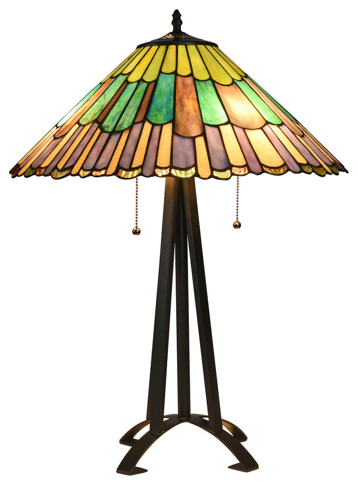 Chloe Lighting Landry Tiffany-Style 3-Light Table Lamp 20" Shade