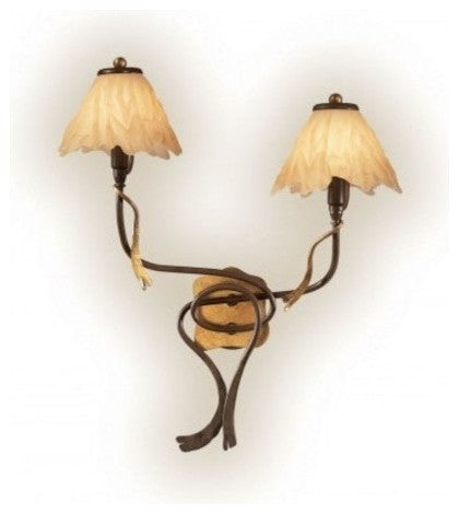 lune 378 Wall Sconce, Satin Amber, Rust Brown and Gold