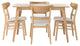 GDF Studio Mid-Century Modern 5 Piece Dining Set, Beige