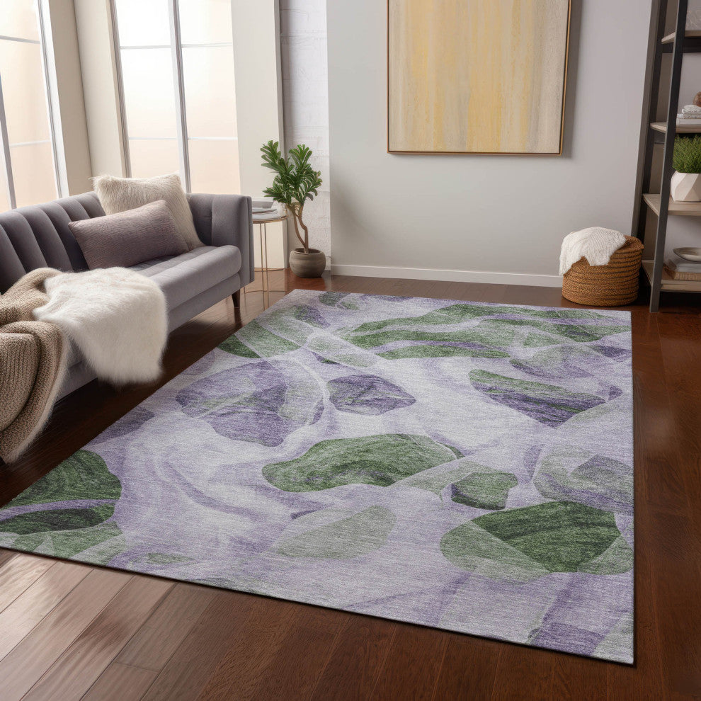 Machine Washable Indoor/Outdoor Chantille ACN1863 Violet 5' x 7'6" Rug