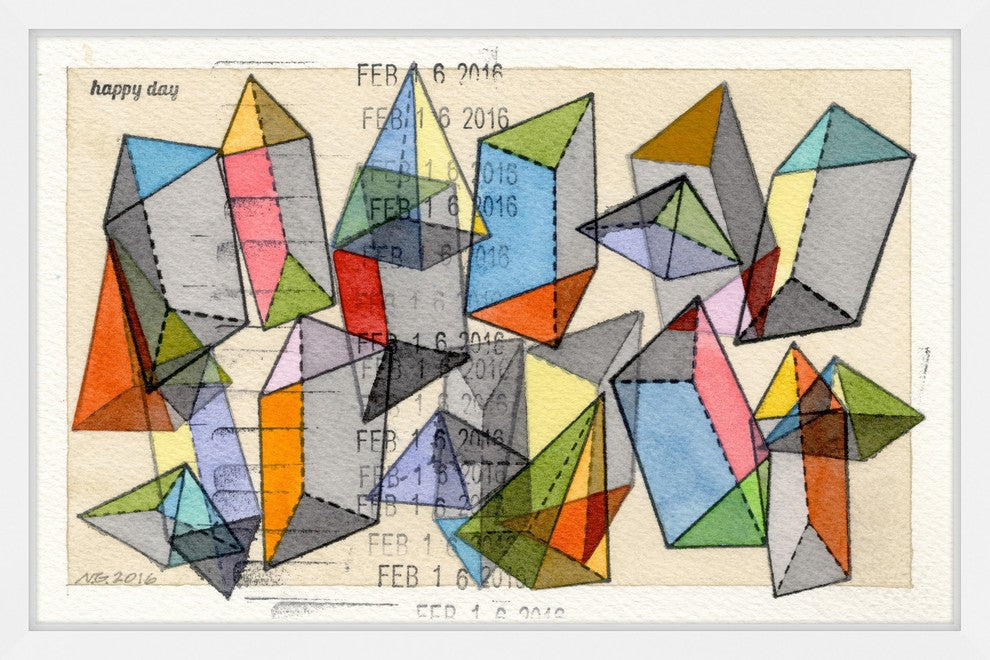 Marmont Hill, "Happy Day" by Nikki Galapon Framed Painting Print, 30x20