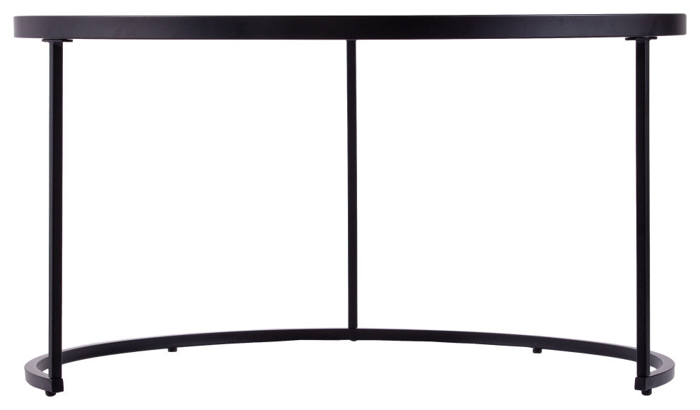 Donabbey Round Nestng Cocktail Tables 2pc Set, Antique Mirror and Black