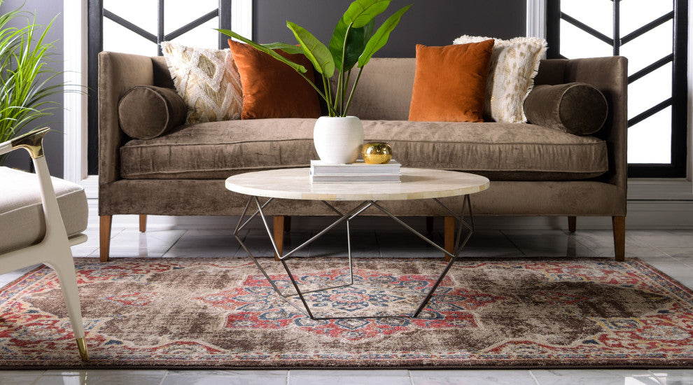 Unique Loom Chocolate Brown Helios Utopia 5' 0 x 8' 0 Area Rug