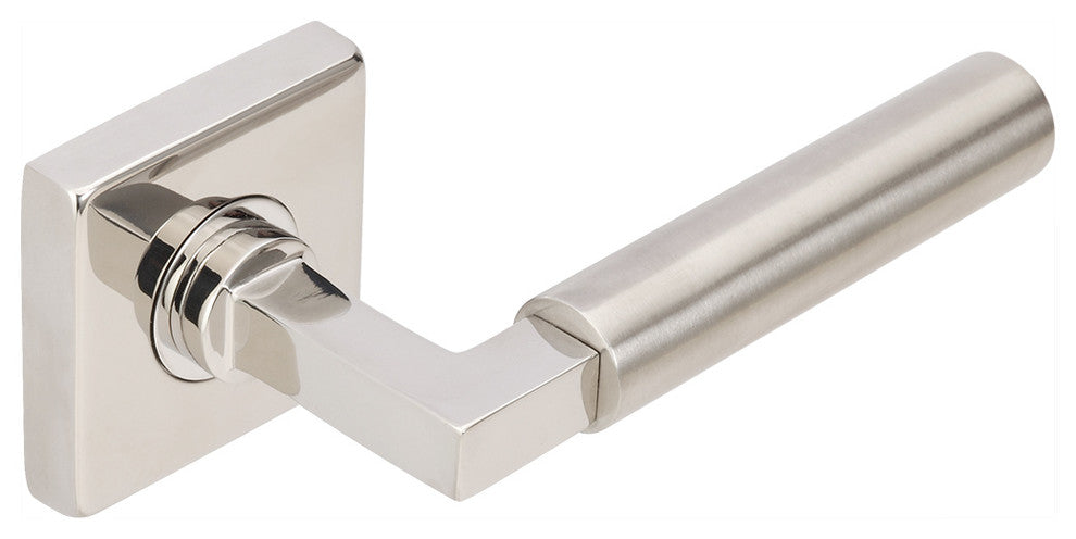 Aurora Lever, Tubular Passage, Split Finish Polished/Satin Stainless Steel