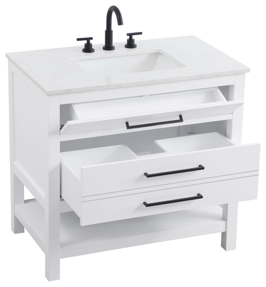Home Living 36" Single Bathroom Vanity, White