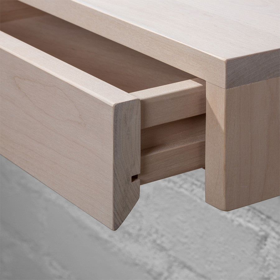 Bo Floating Nightstand with Drawer, Bedside Table, Beach style nightstand, white