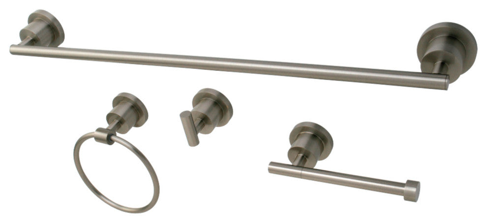 Kingston Brass 4-Piece Bathroom Accessory Set, Brushed Nickel