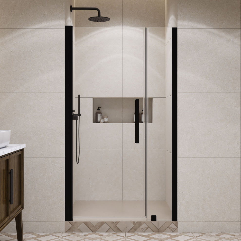 Pasadena 41 7/16-43 3/8"Wx72"H Alcove Pivot Shower Door Black