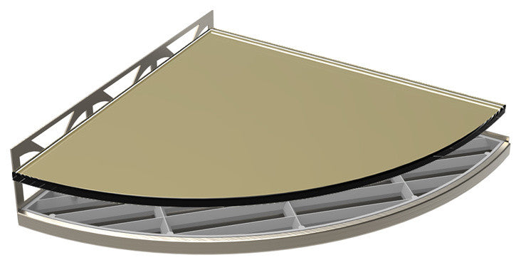 TileWare Structural Surfaces Claddy T-Shelf w/ Glass Cover, Safari
