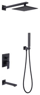 Alam Empolo 8" Wall mount Rain Shower Set, Black