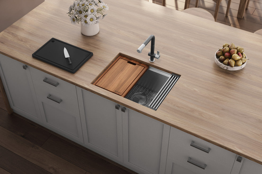 24" Workstation Undermount Kitchen Sink, RVH8324