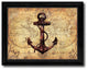 Anchor Vintage Nautical Map Print on Canvas with Picture Frame, 18" x 23"