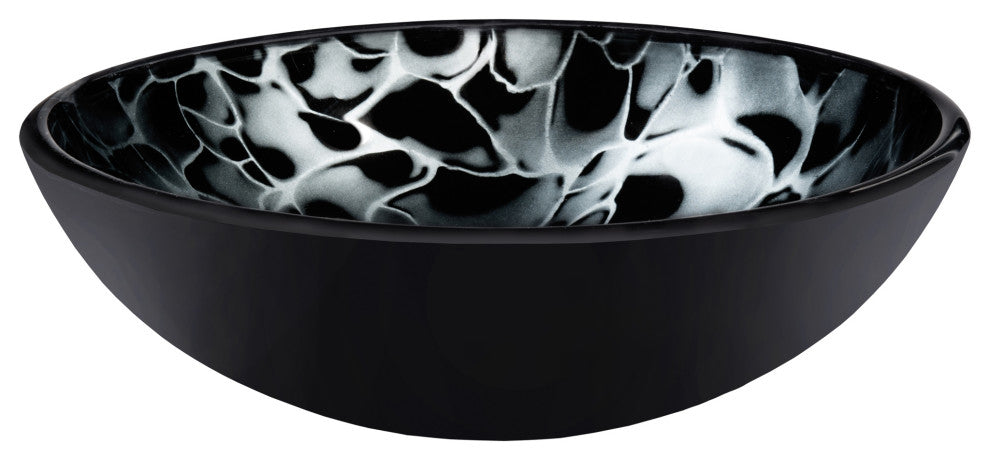 Tartaruga Hand Painted Tempered Glass Vessel Bathroom Sink