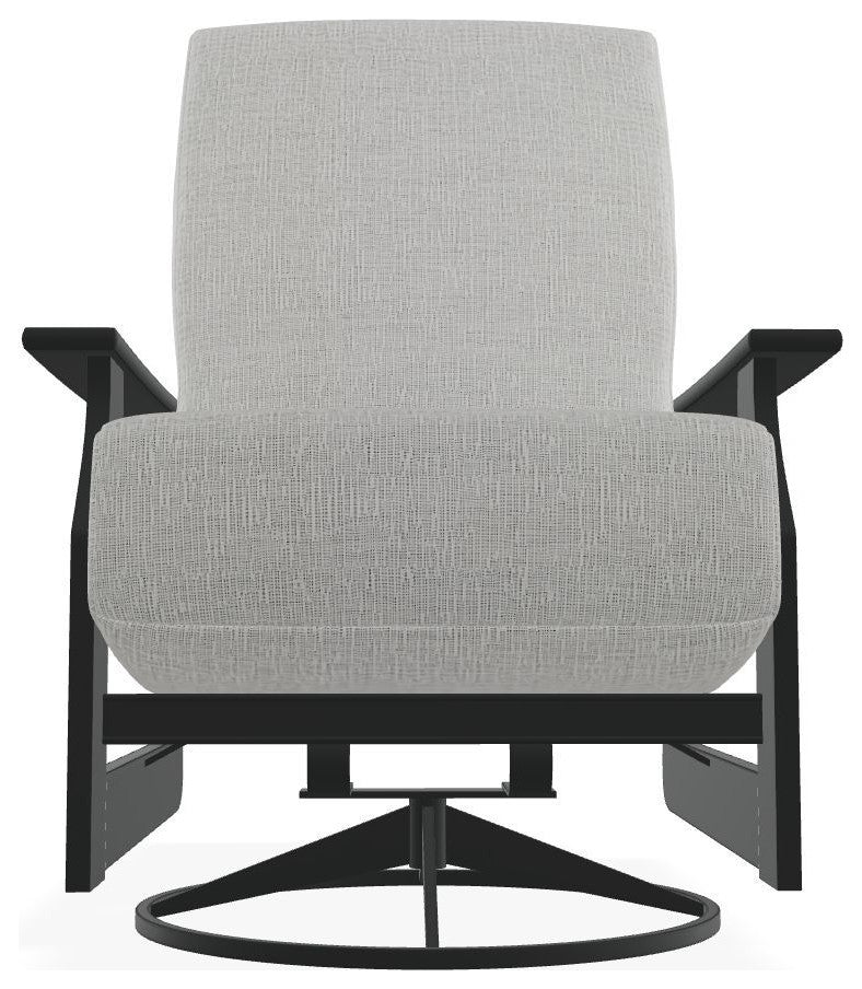 St. Catherine Deep Seat Outdoor Swivel Rocker, Grasscloth Cloud/Graphite