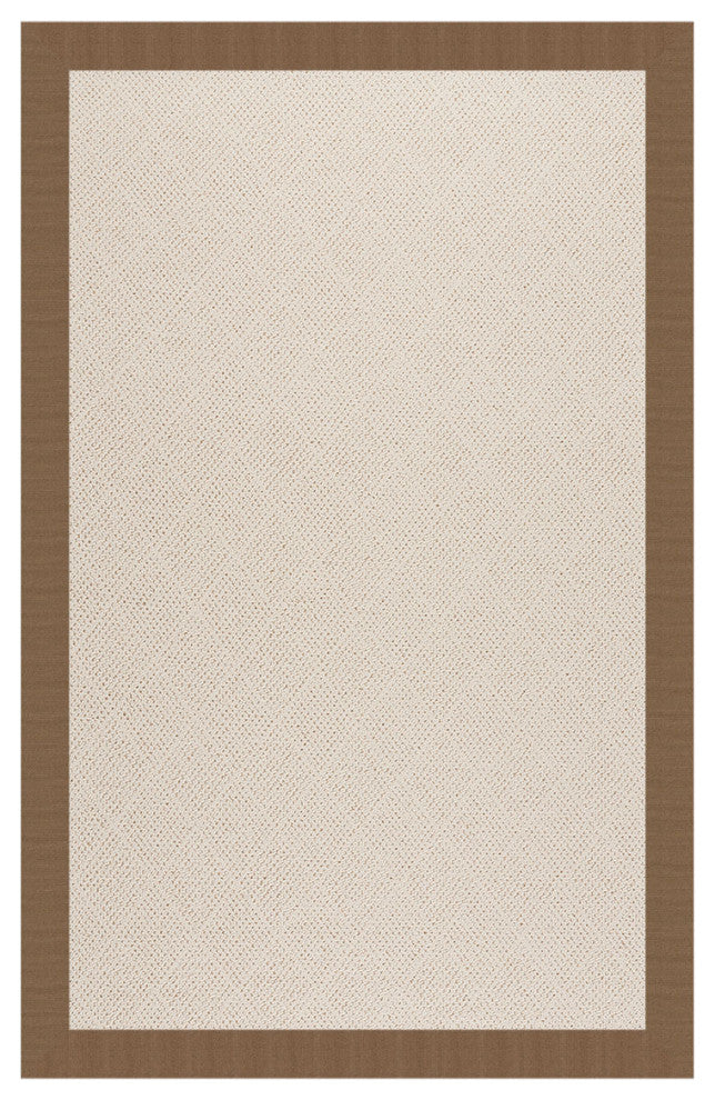Zoe-White Wicker Machine Tufted Rectangle Rug, Cafe, 3'x5'