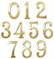 RCH Hardware Brass Modern Curvy House Number, 4-Inch, Various Finishes, Polished